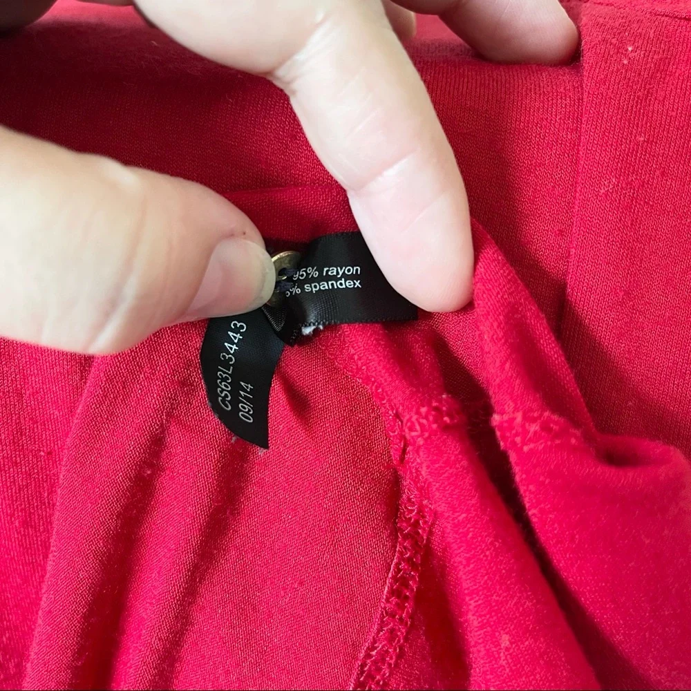 The Limited Red Blouse Top 3/4 sleeves - Picture 6 of 7